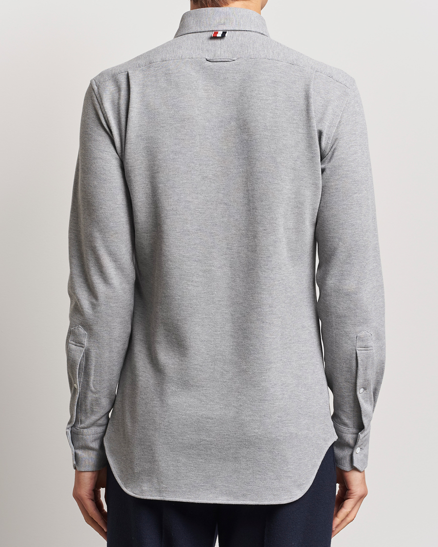 Homme | Chemises | Thom Browne | Button Down Piquet Shirt Light Grey