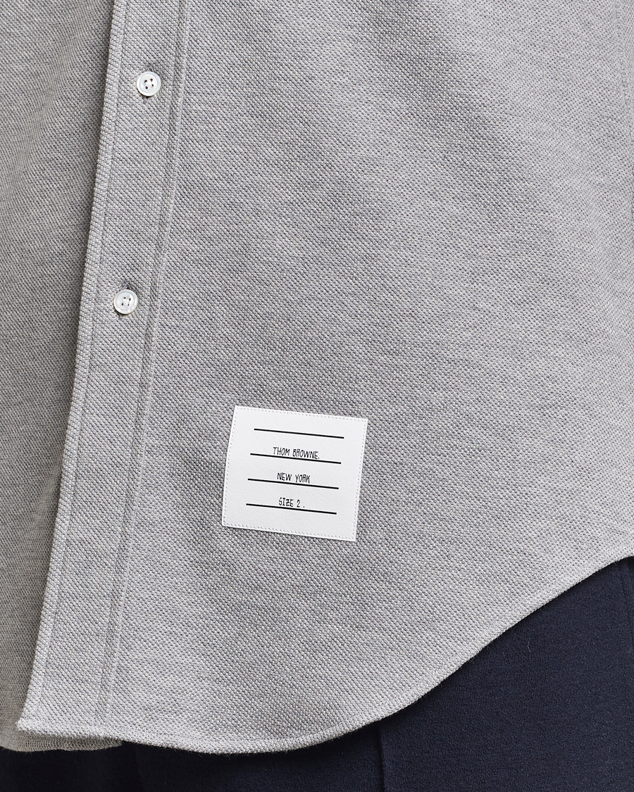Homme | Chemises | Thom Browne | Button Down Piquet Shirt Light Grey