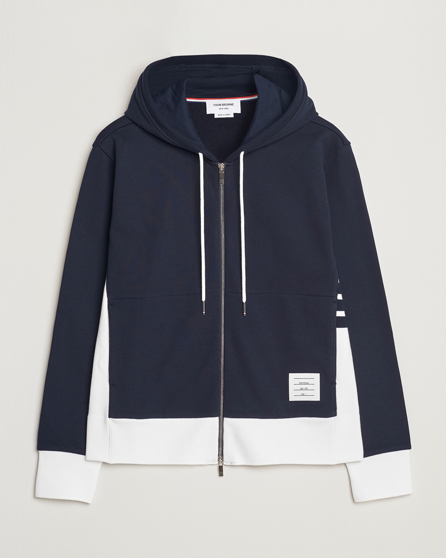 Homme | Pulls Et Tricots | Thom Browne | Color Block Zip Hoodie Navy