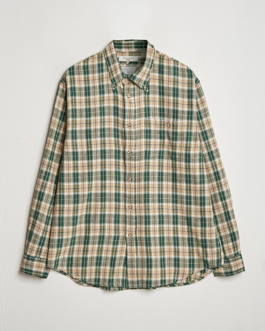 Homme | Chemises | Nudie Jeans | Julian Checked Farmers Shirt Racing Green