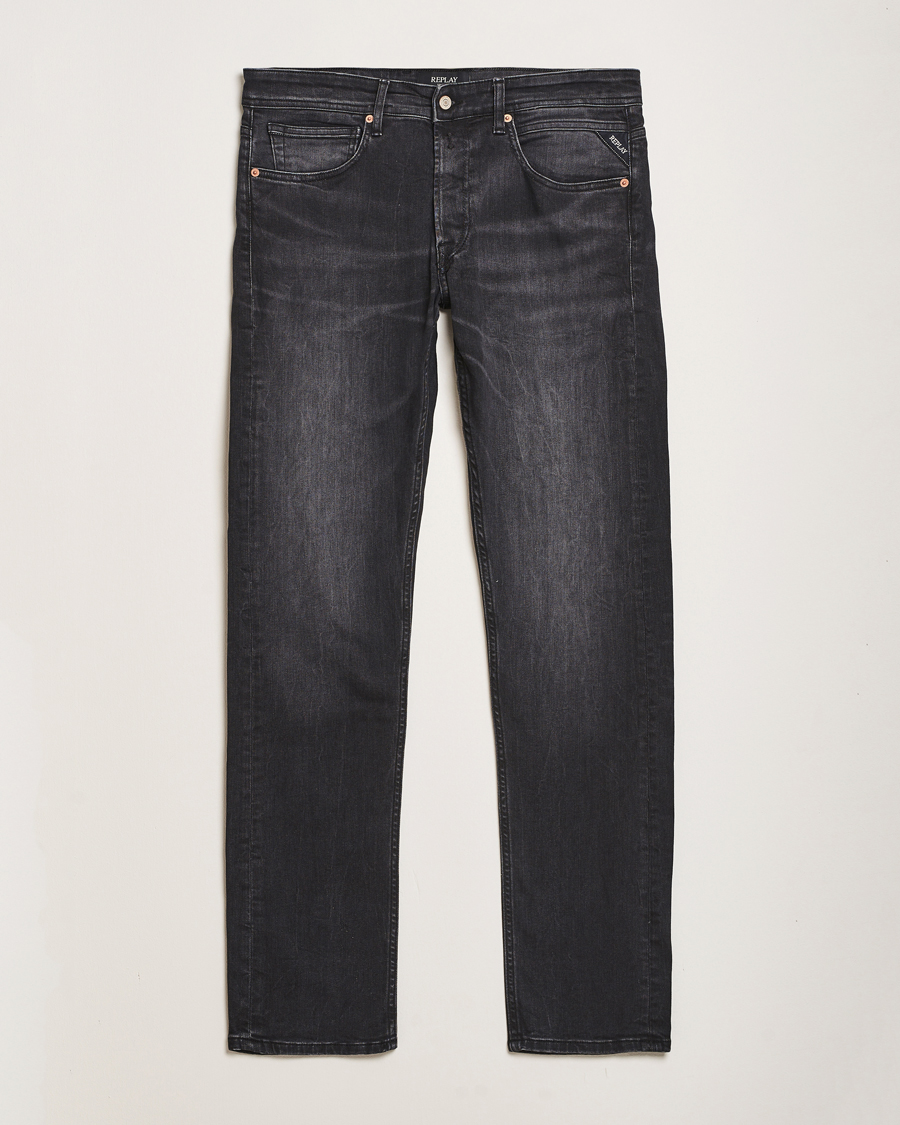 Homme | Jeans | Replay | Grover Straight Fit Stretch Jeans Washed Black