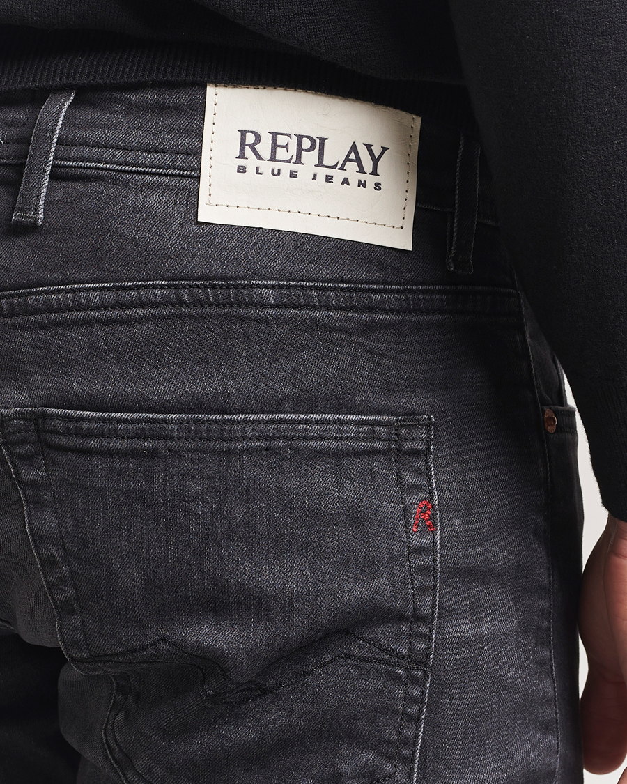 Homme | Jeans | Replay | Grover Straight Fit Stretch Jeans Washed Black