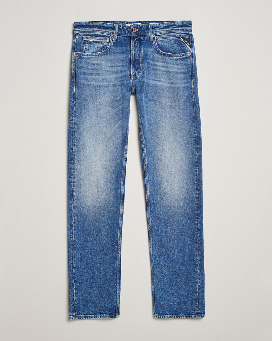 Homme | Jeans | Replay | Grover Straight Fit Original Jeans Medium Blue