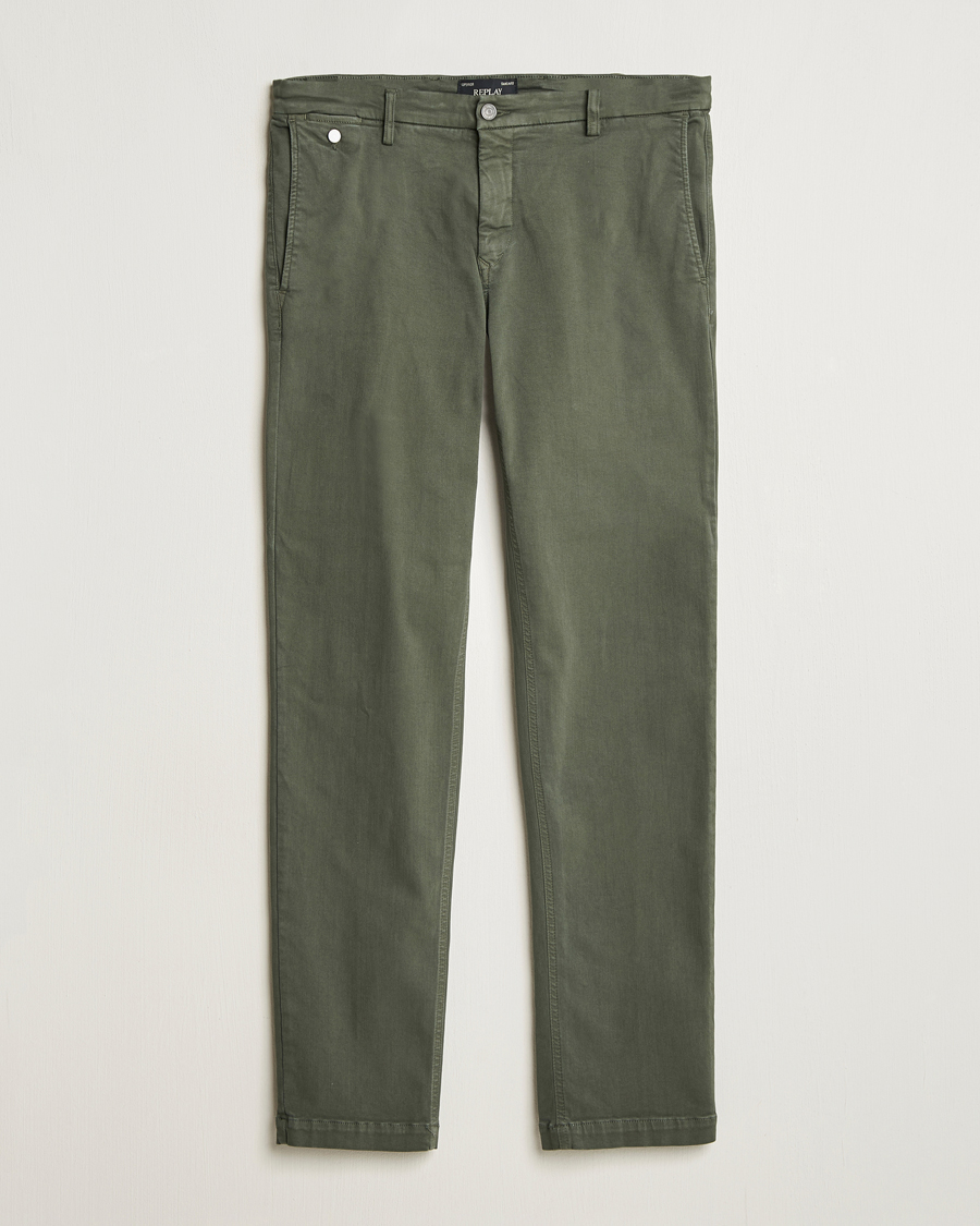 Homme | Pantalons | Replay | Benni Hyperflex X-Lite Chinos Dark Green