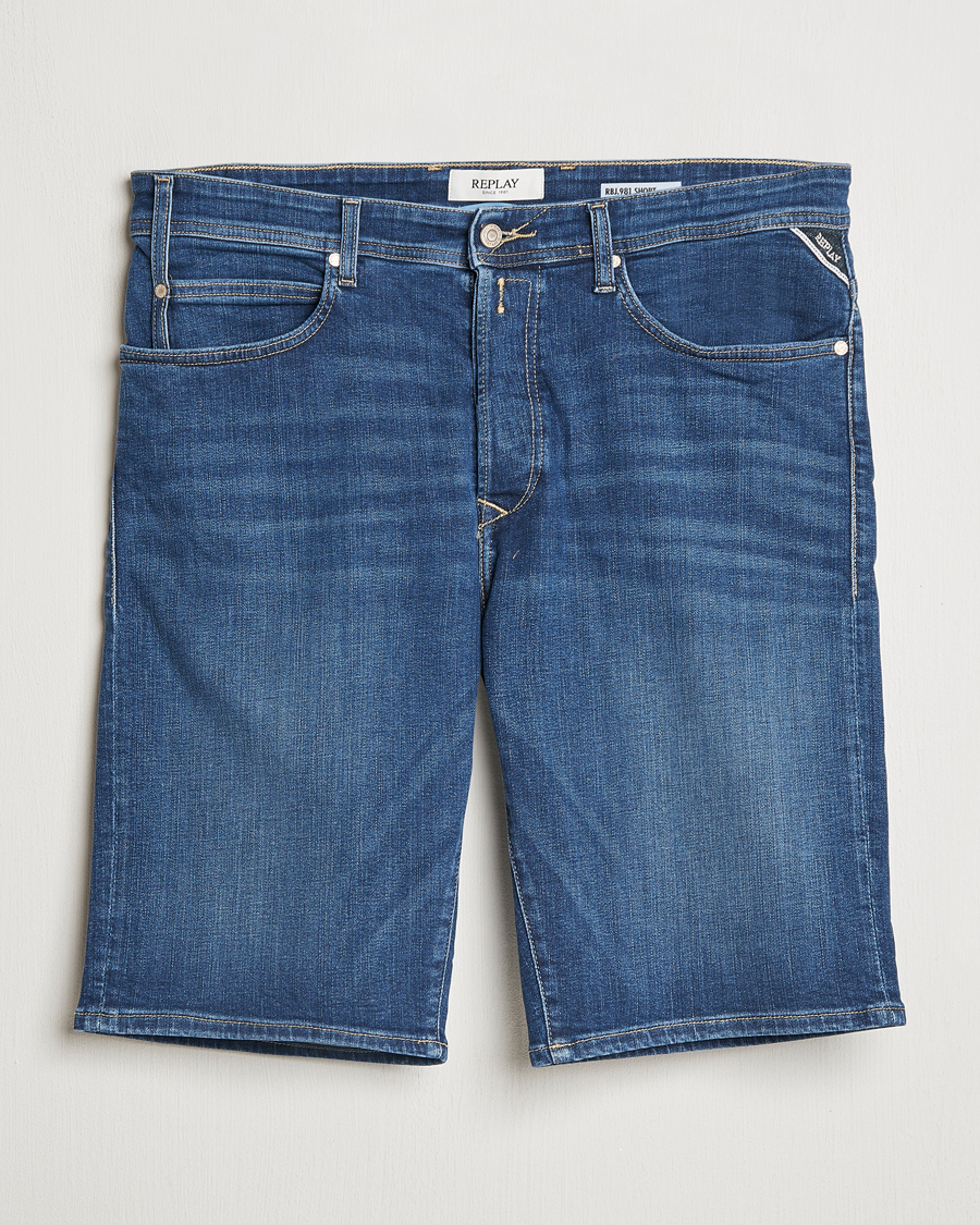 Homme | Shorts | Replay | RBJ981 Stretch Denim Shorts Dark Blue