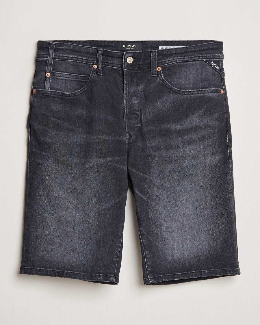 Homme | Shorts | Replay | RBJ981 Stretch Denim Shorts Washed Black