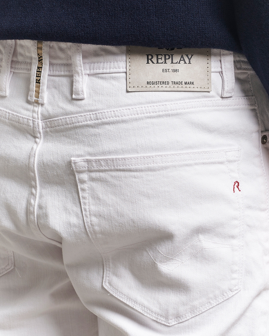 Homme | Shorts | Replay | RBJ981 Stretch Denim Shorts White