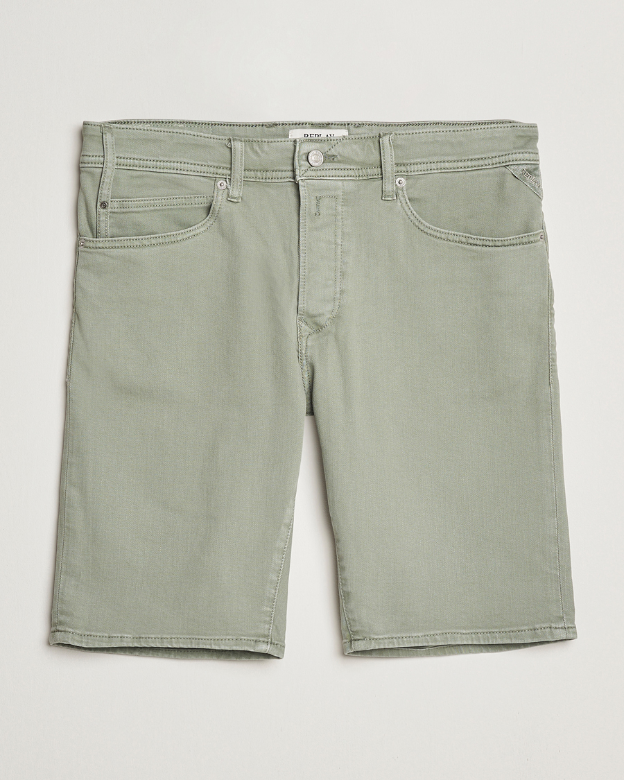 Homme | Shorts | Replay | RBJ981 Stretch Denim Shorts Light Sage Green