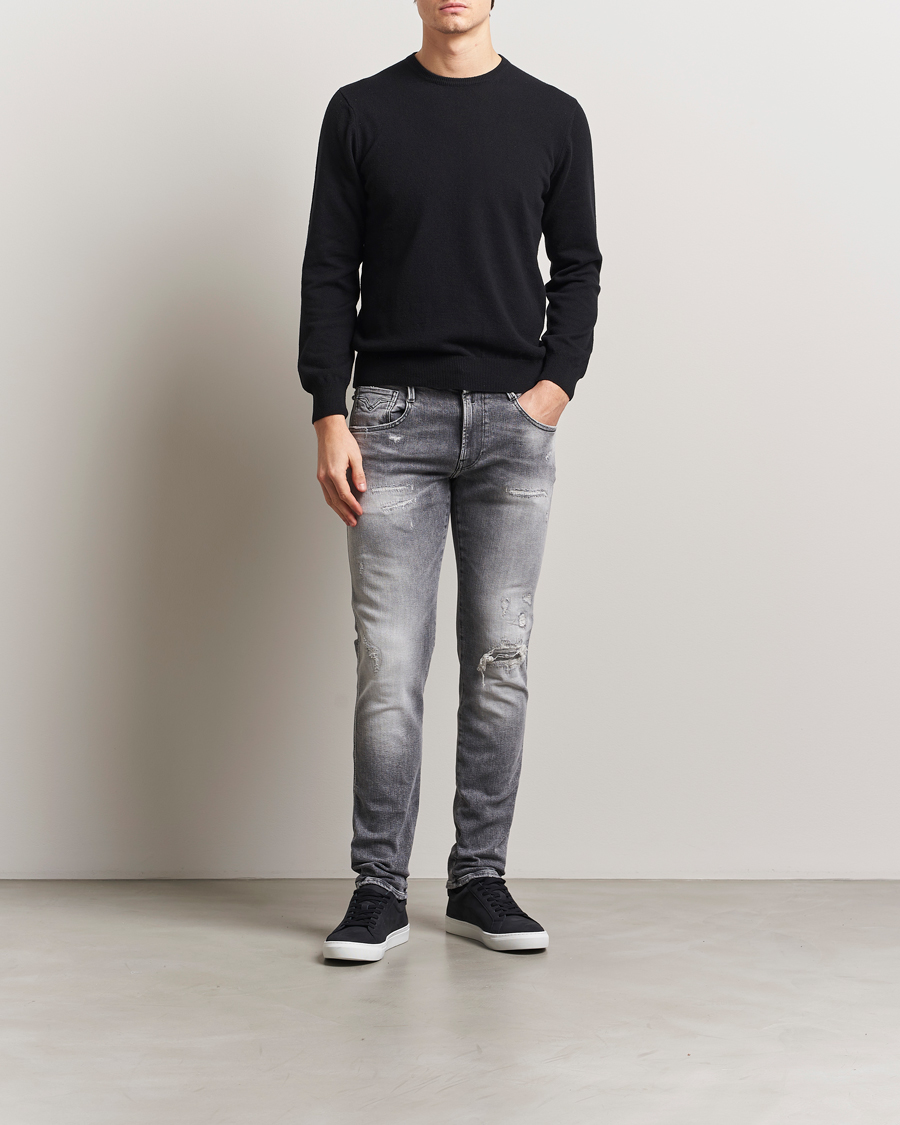 Homme | Jeans | Replay | Anbass Powerstretch Distressed Jeans Washed Grey