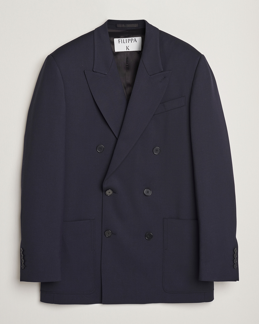 Homme | Blazers | Filippa K | Patch Pocket Double Breasted Blazer Navy