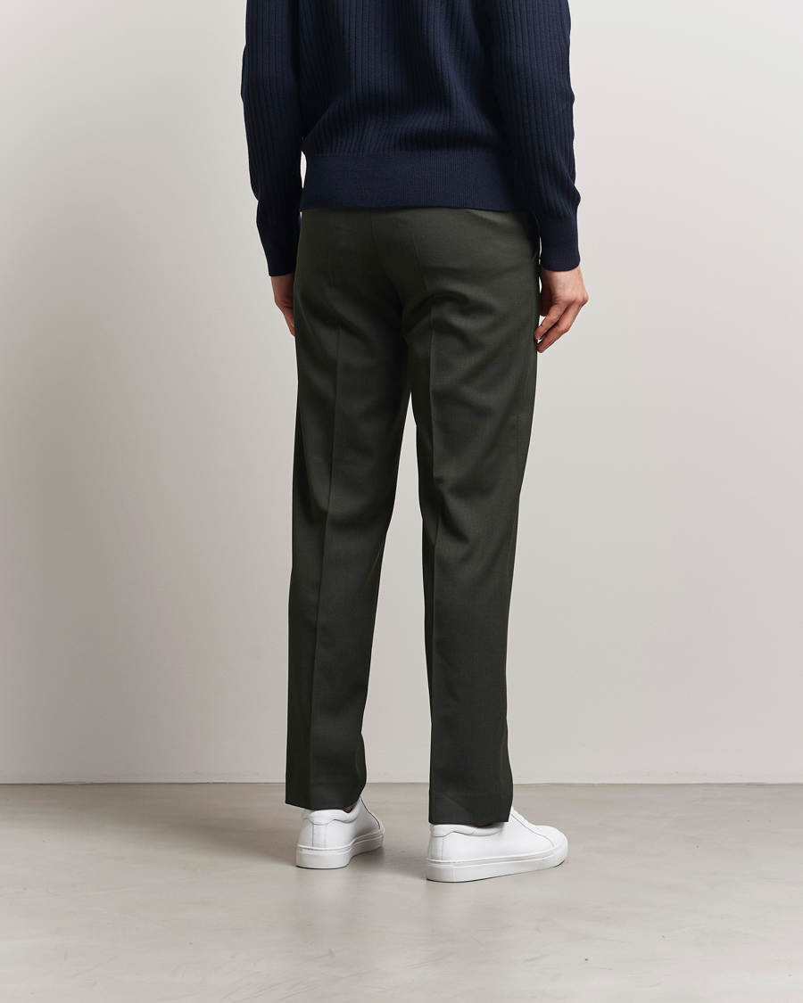 Homme | Pantalons | Filippa K | Tailored Twill Drawstring Trousers Green Melange