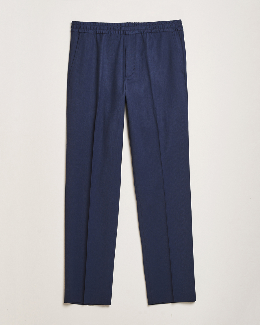 Homme | Pantalons | Filippa K | Relaxed Terry Wool Trousers Dusk Blue