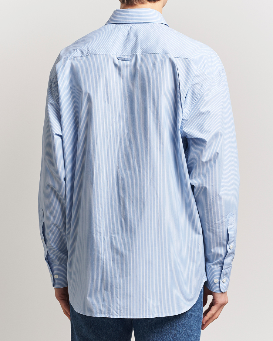Homme | Chemises | Filippa K | Striped Cotton Poplin Shirt Light Blue/White