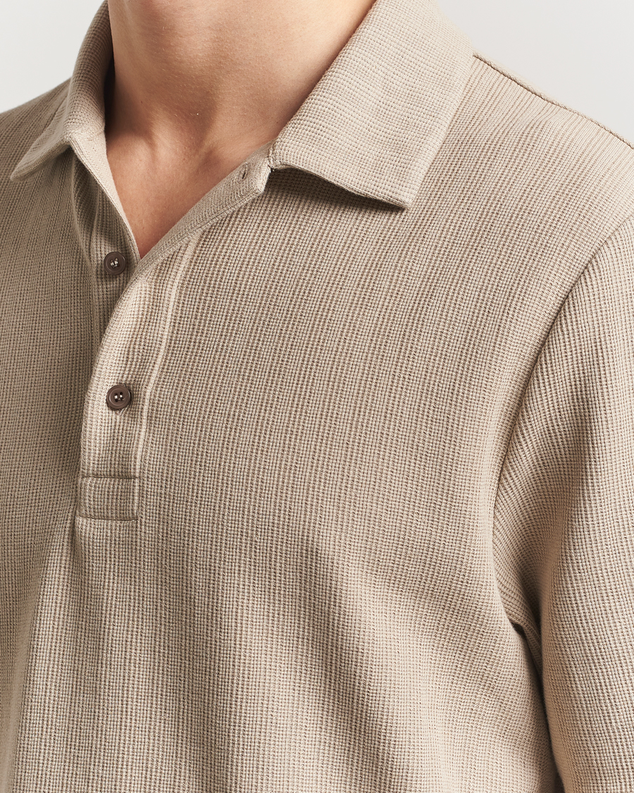 Homme | Polos | Filippa K | Cotton Jersey Polo Faded Khaki