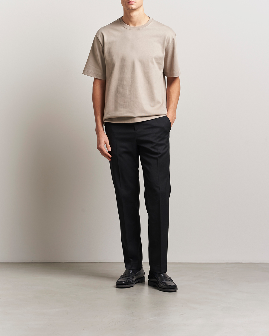 Homme | T-shirts | Filippa K | Heavy Cotton Crew Neck T-Shirt Moss Grey