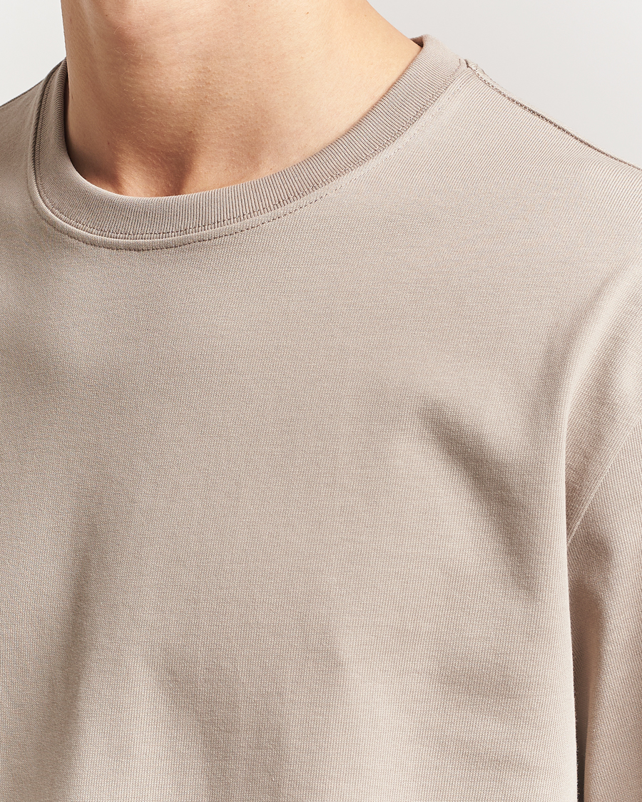 Homme | T-shirts | Filippa K | Heavy Cotton Crew Neck T-Shirt Moss Grey