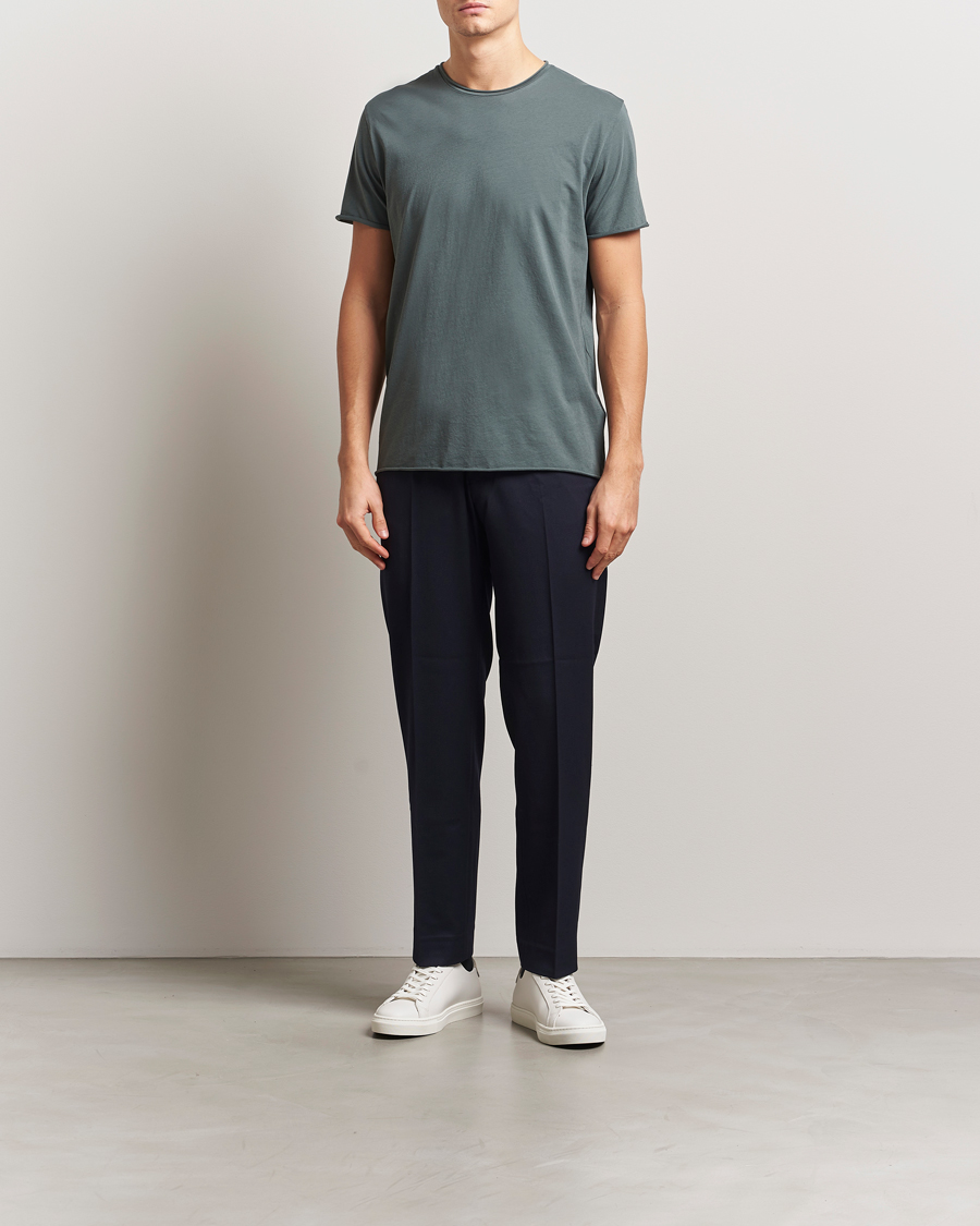 Homme | T-shirts | Filippa K | Roll Neck Crew Neck T-Shirt Green Grey