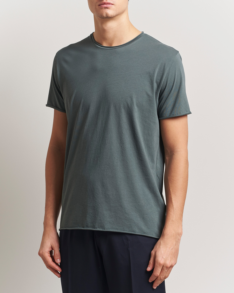 Homme | T-shirts | Filippa K | Roll Neck Crew Neck T-Shirt Green Grey