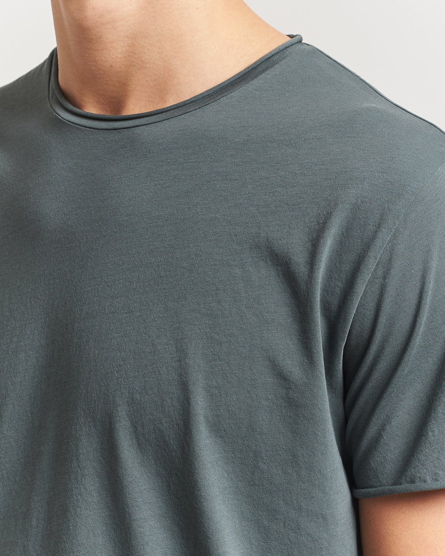 Homme | T-shirts | Filippa K | Roll Neck Crew Neck T-Shirt Green Grey