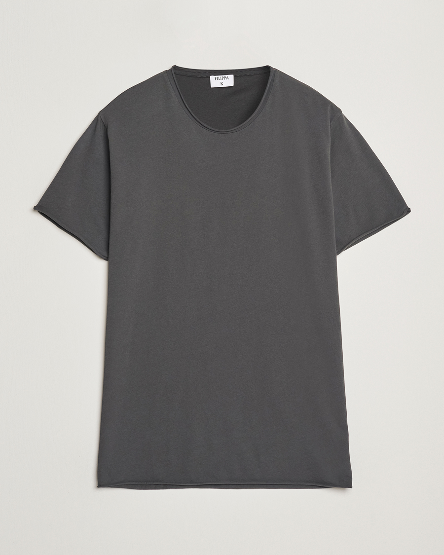Homme | T-shirts | Filippa K | Roll Neck Crew Neck T-Shirt Charcoal Grey