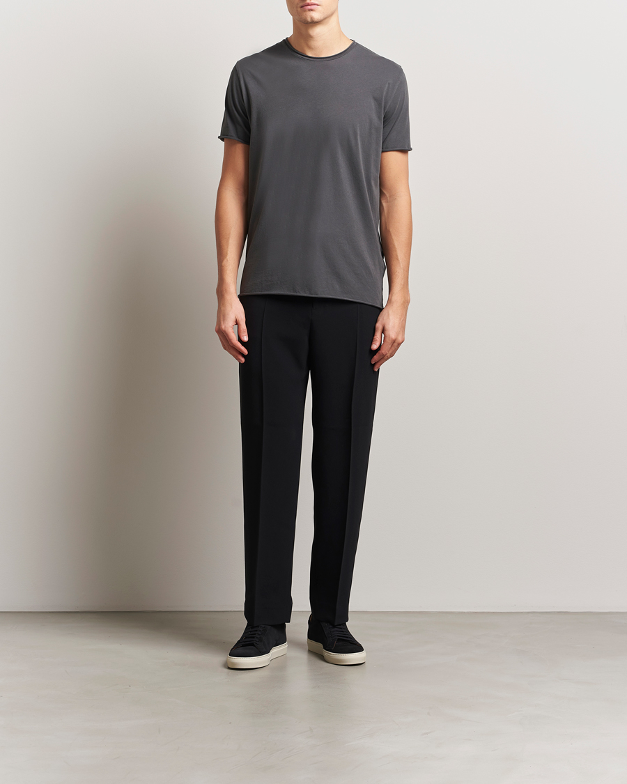 Homme | T-shirts | Filippa K | Roll Neck Crew Neck T-Shirt Charcoal Grey
