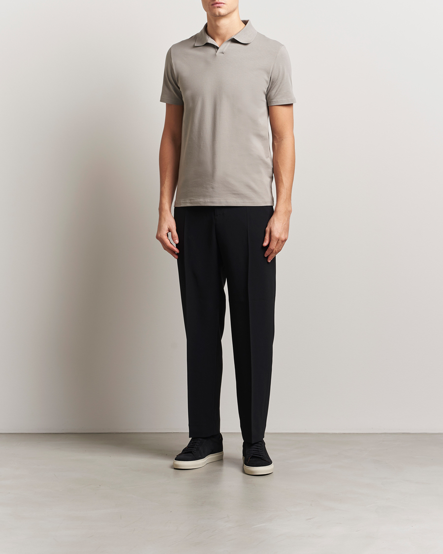 Homme | Polos | Filippa K | Soft Lycra Polo T-Shirt Dove Grey