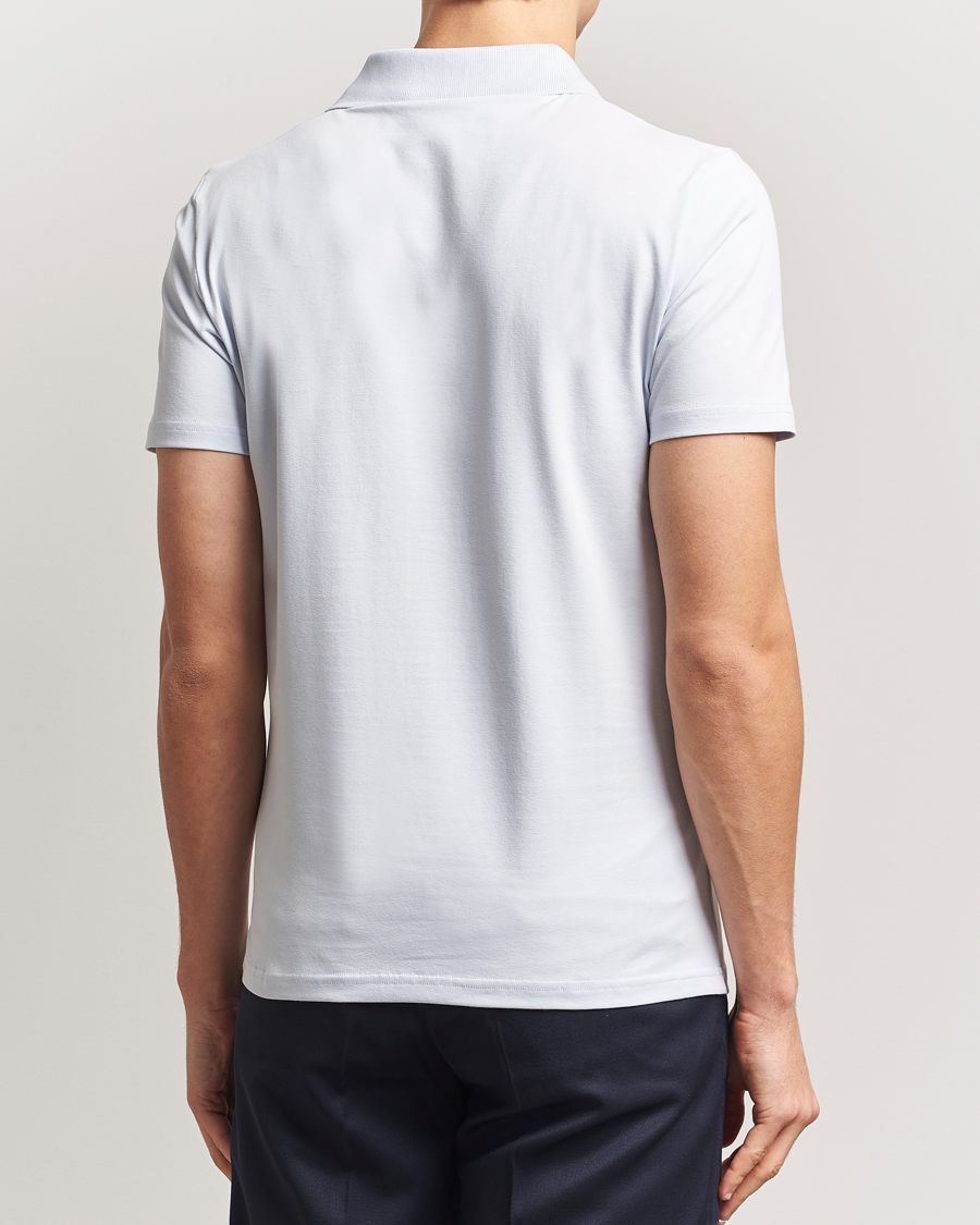 Homme | Polos | Filippa K | Soft Lycra Polo T-Shirt Ice Blue
