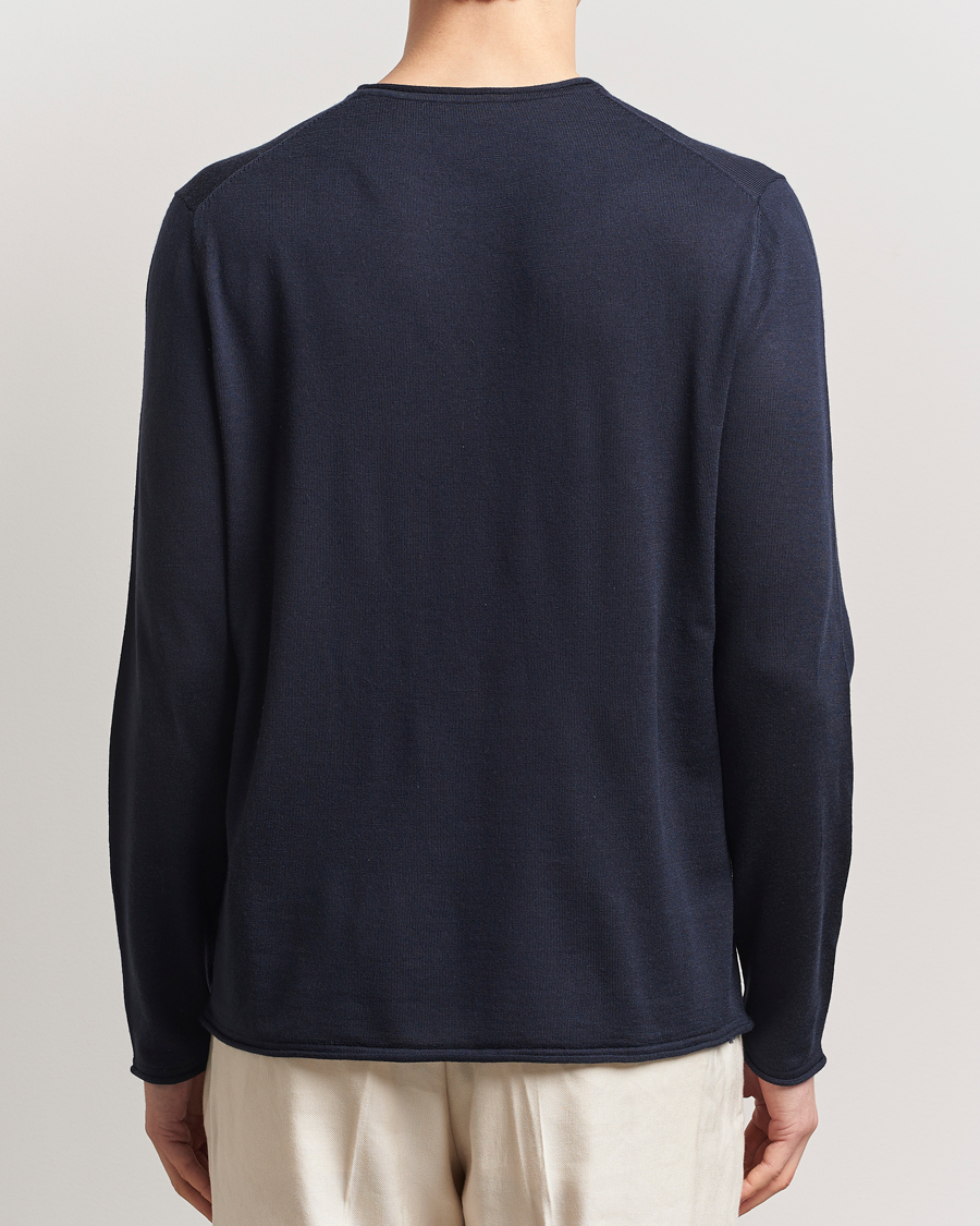 Homme | Pulls Et Tricots | Filippa K | Rolled Edge Knitted Sweater Navy