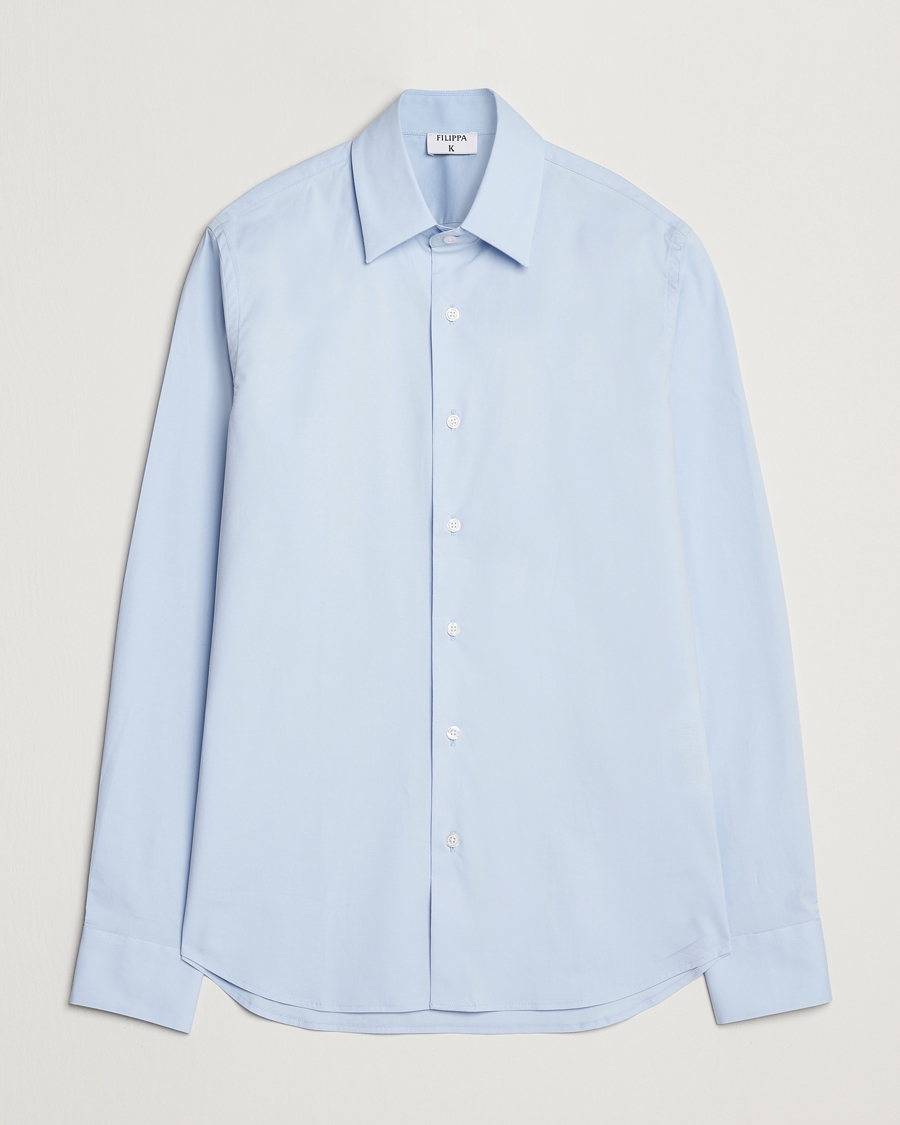 Homme | Chemises | Filippa K | Slim Cotton Stretch Shirt Light Blue
