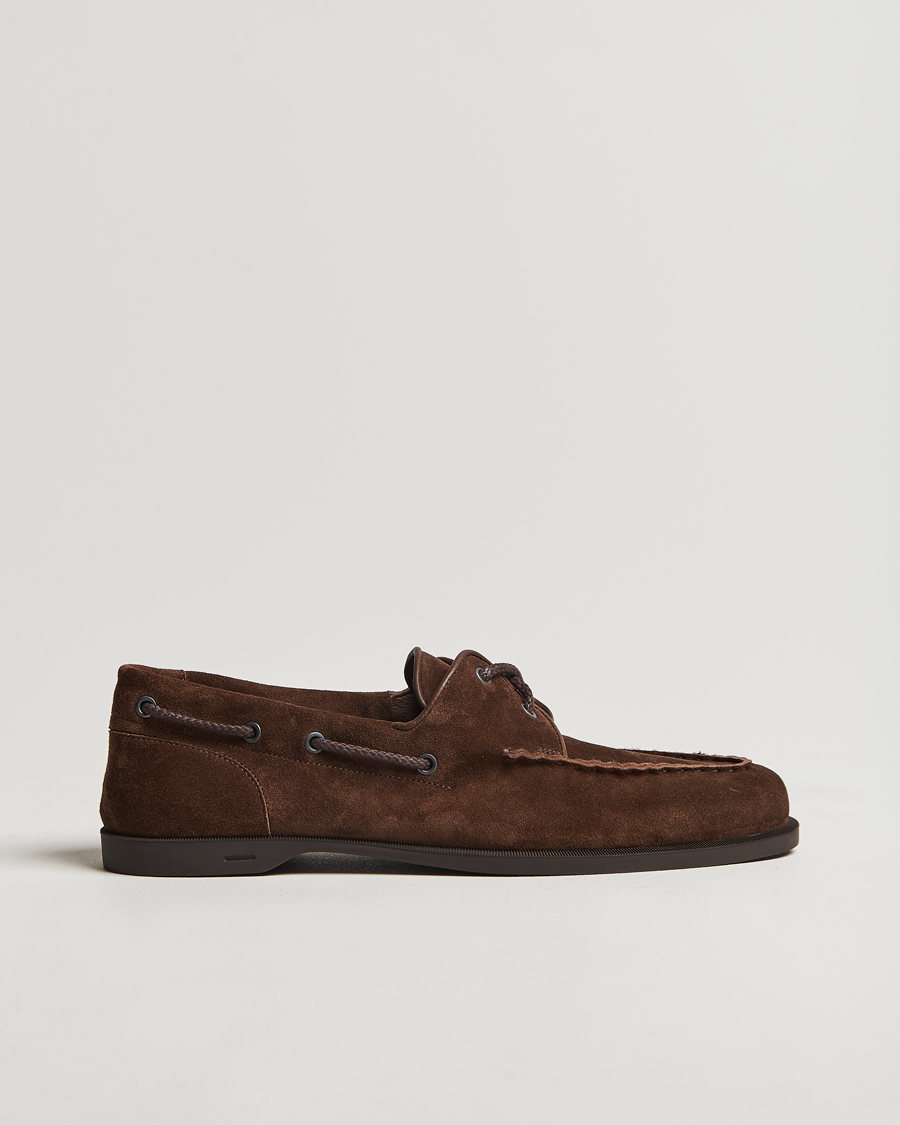 Homme | John Lobb Foil Boat Shoes Dark Brown | John Lobb | Foil Boat Shoes Dark Brown