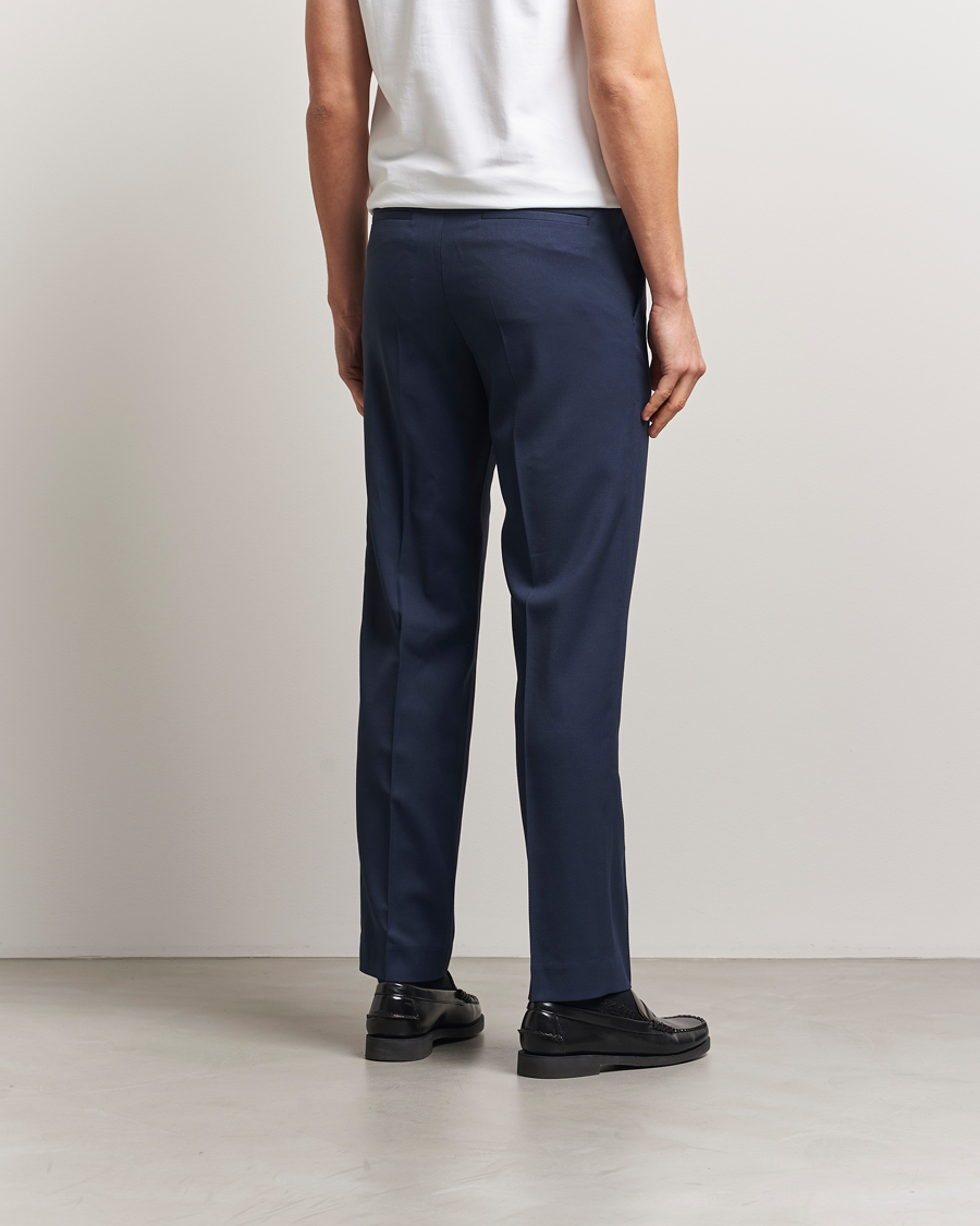 Homme | Pantalons | Filippa K | Tailored Twill Drawstring Trousers Dusk Blue