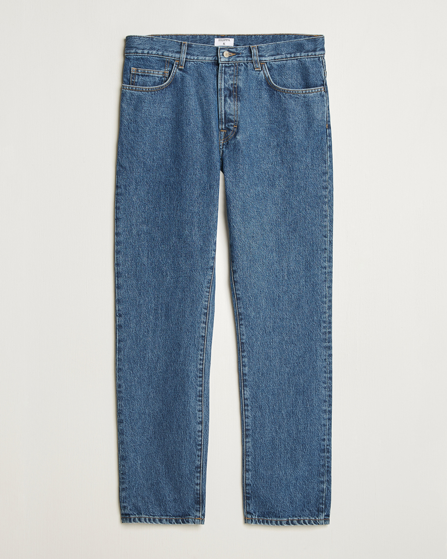 Homme | Jeans | Filippa K | Tapered Cropped Jeans Washed Mid Blue