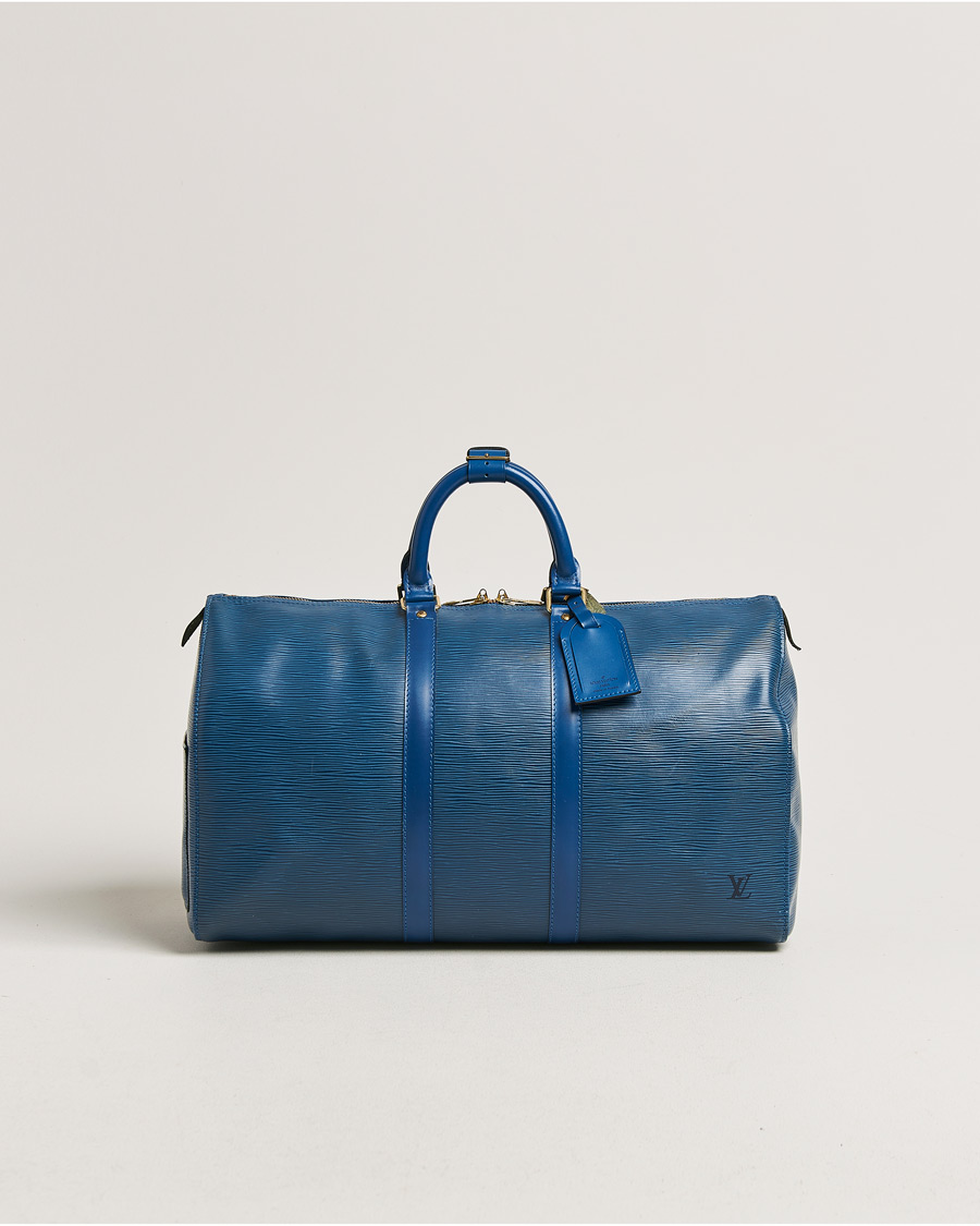 Homme | Louis Vuitton Pre-Owned Keepall 45 Epi Leather Bag Blue | Louis Vuitton Pre-Owned | Keepall 45 Epi Leather Bag Blue