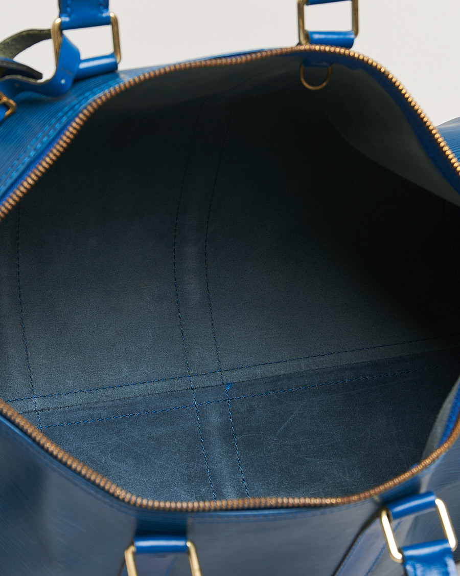 Homme | Louis Vuitton Pre-Owned Keepall 45 Epi Leather Bag Blue | Louis Vuitton Pre-Owned | Keepall 45 Epi Leather Bag Blue