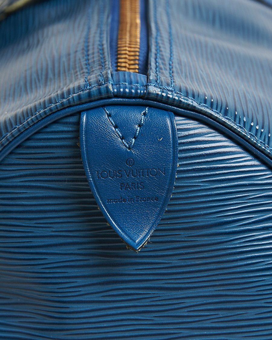 Homme | Louis Vuitton Pre-Owned Keepall 45 Epi Leather Bag Blue | Louis Vuitton Pre-Owned | Keepall 45 Epi Leather Bag Blue