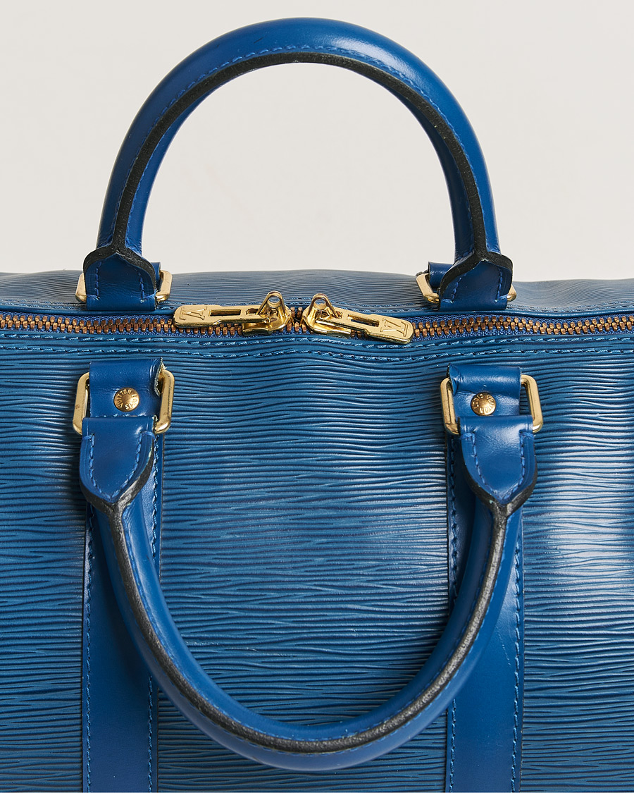 Homme | Louis Vuitton Pre-Owned Keepall 45 Epi Leather Bag Blue | Louis Vuitton Pre-Owned | Keepall 45 Epi Leather Bag Blue