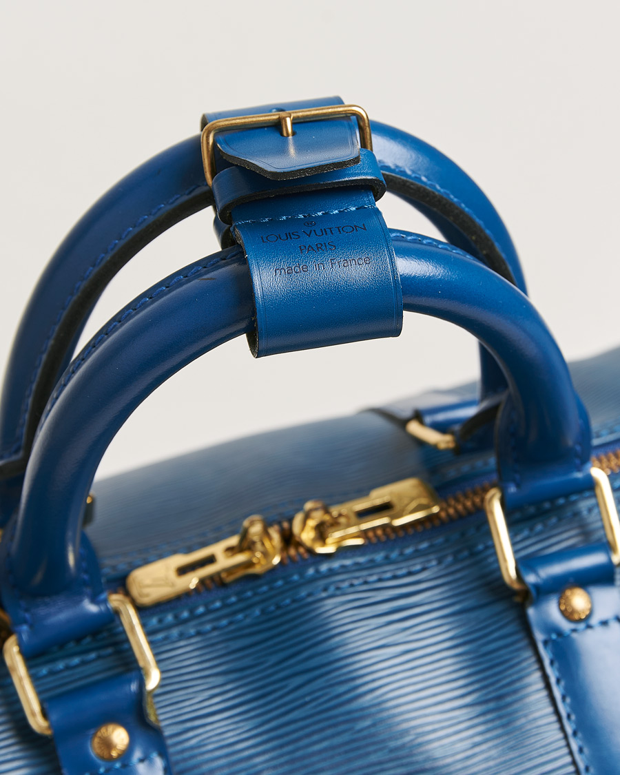 Homme | Louis Vuitton Pre-Owned Keepall 45 Epi Leather Bag Blue | Louis Vuitton Pre-Owned | Keepall 45 Epi Leather Bag Blue