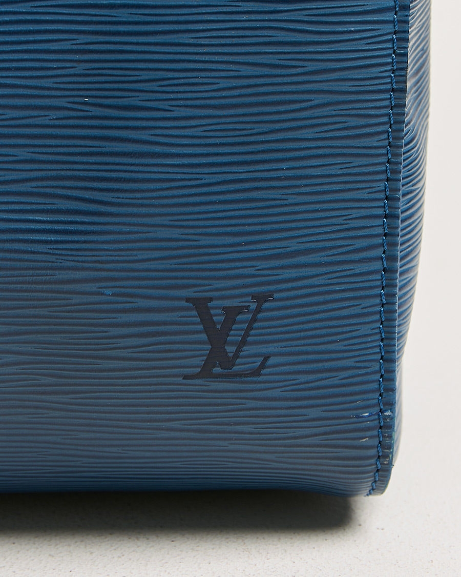 Homme | Louis Vuitton Pre-Owned Keepall 45 Epi Leather Bag Blue | Louis Vuitton Pre-Owned | Keepall 45 Epi Leather Bag Blue