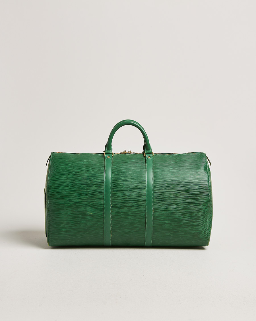 Homme | Louis Vuitton Pre-Owned Keepall 50 Epi Leather Bag Green | Louis Vuitton Pre-Owned | Keepall 50 Epi Leather Bag Green