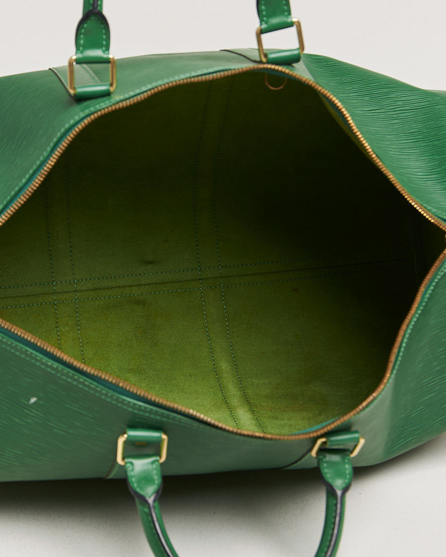 Homme | Louis Vuitton Pre-Owned Keepall 50 Epi Leather Bag Green | Louis Vuitton Pre-Owned | Keepall 50 Epi Leather Bag Green