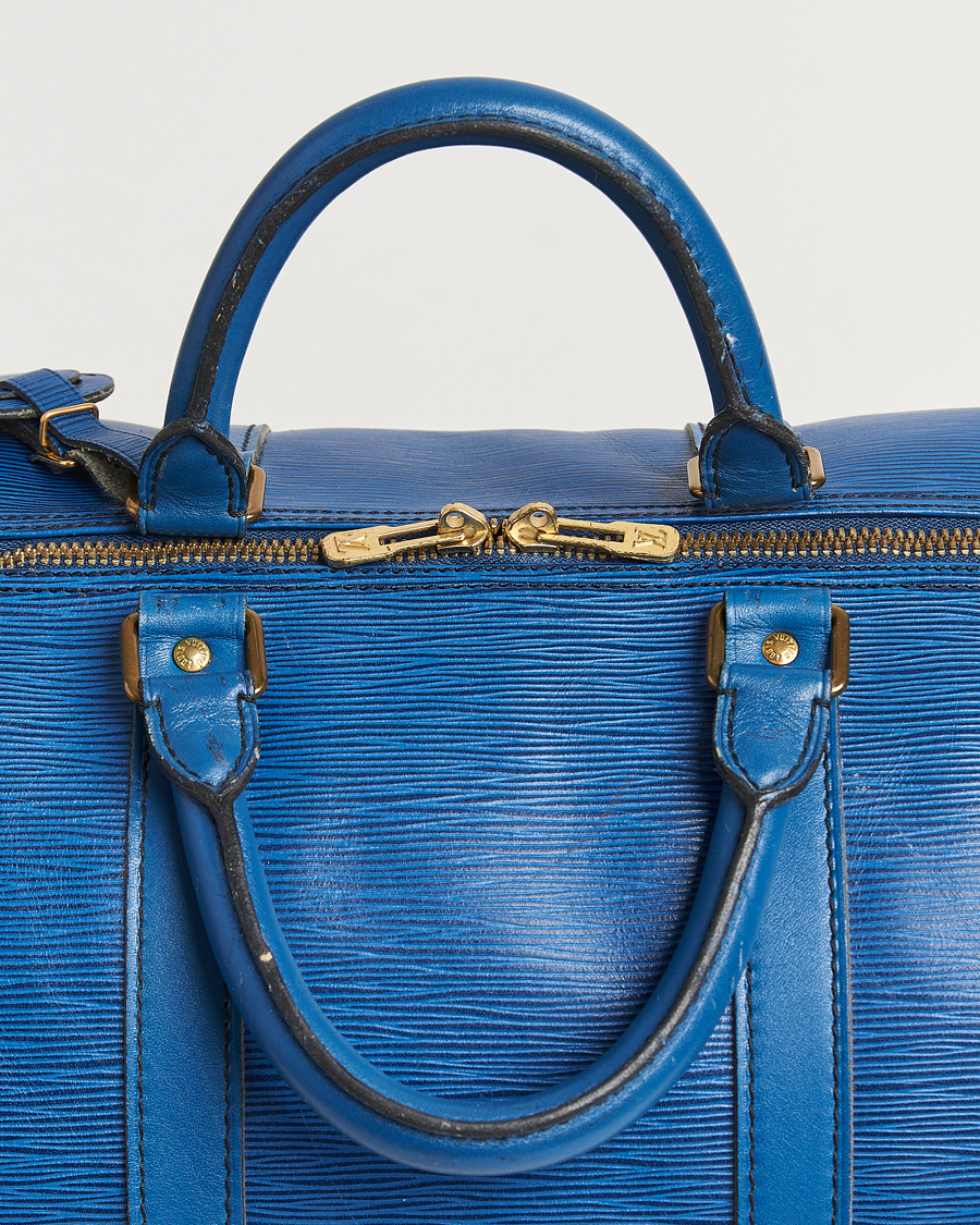 Homme | Louis Vuitton Pre-Owned Keepall 55 EPI Leather Bag Blue | Louis Vuitton Pre-Owned | Keepall 55 EPI Leather Bag Blue