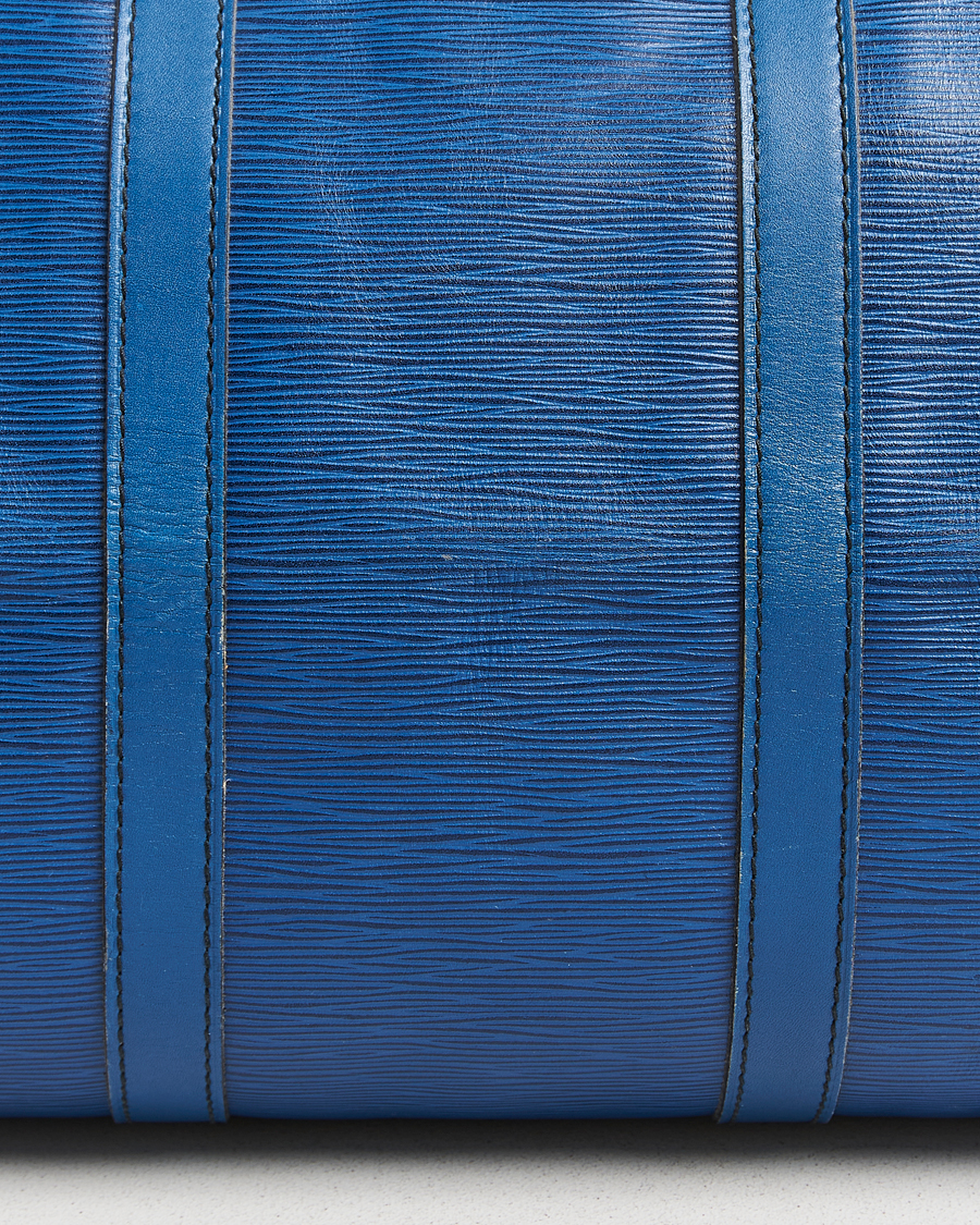 Homme | Louis Vuitton Pre-Owned Keepall 55 EPI Leather Bag Blue | Louis Vuitton Pre-Owned | Keepall 55 EPI Leather Bag Blue