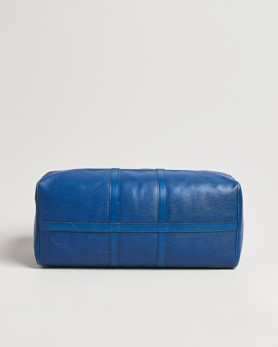 Homme | Louis Vuitton Pre-Owned Keepall 55 EPI Leather Bag Blue | Louis Vuitton Pre-Owned | Keepall 55 EPI Leather Bag Blue