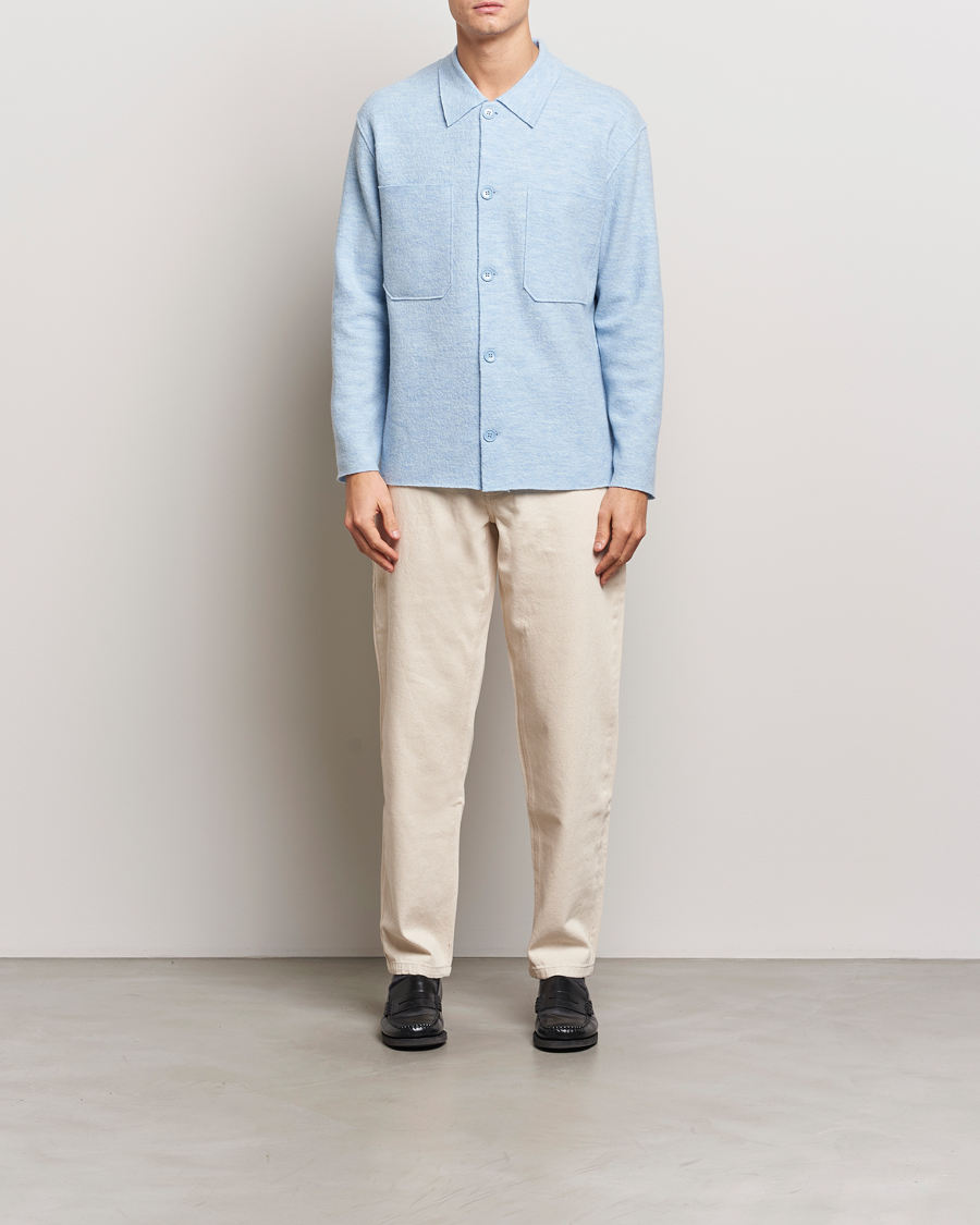 Homme | Pulls Et Tricots | NN07 | Jonas Boiled Wool Cardigan Powder Blue