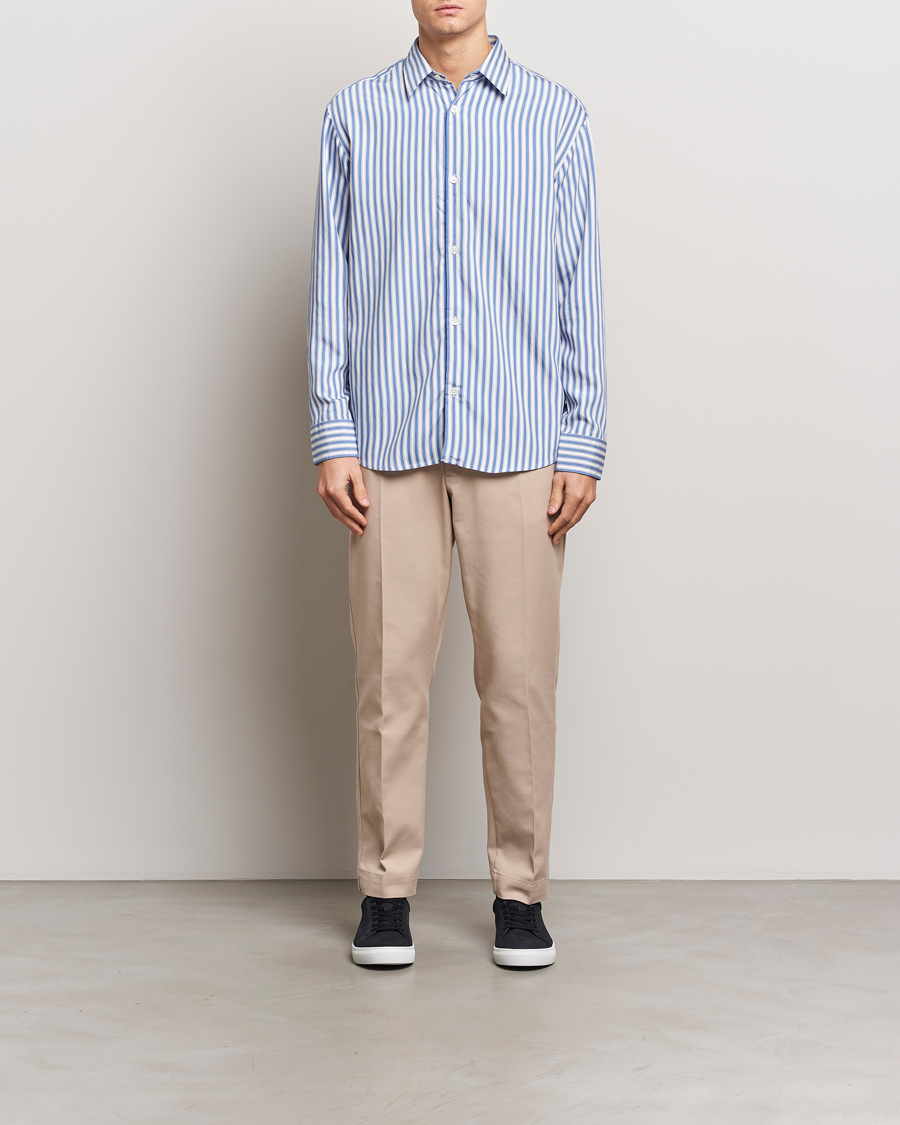 Homme | Chemises | NN07 | Freddy Twill Striped Shirt Blue/White