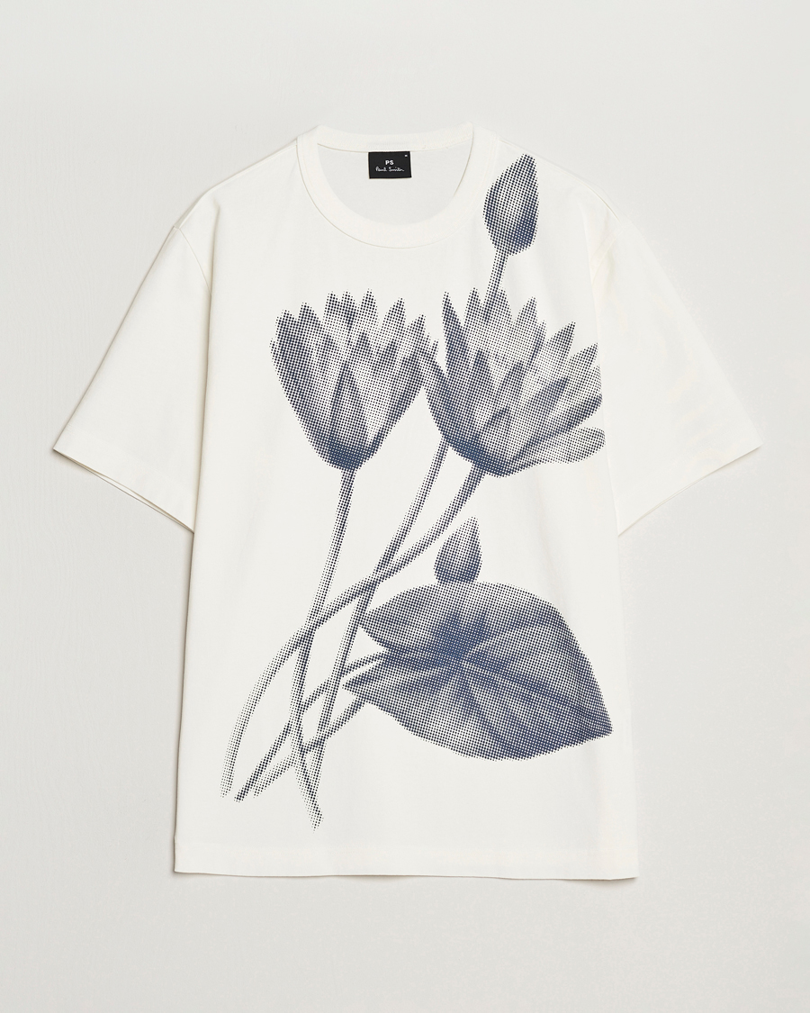 Homme | T-shirts | PS Paul Smith | Flower Printed Crew Neck T-Shirt White