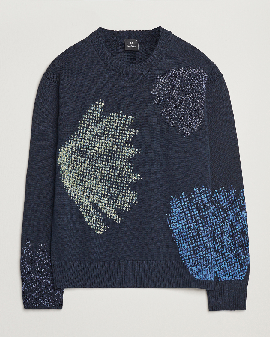 Homme | Pulls Et Tricots | PS Paul Smith | Flower Printed Knitted Crew Neck Navy