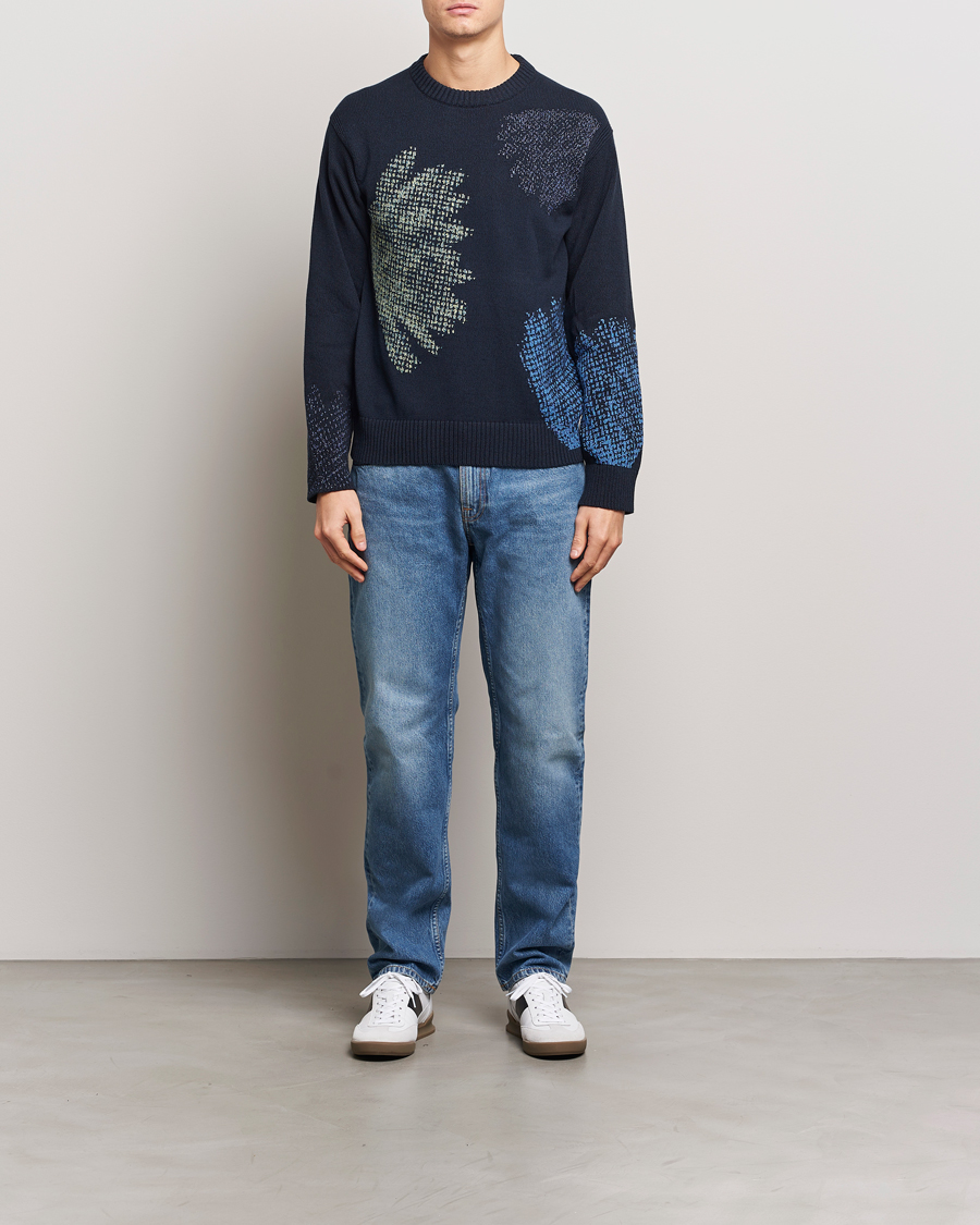 Homme | Pulls Et Tricots | PS Paul Smith | Flower Printed Knitted Crew Neck Navy