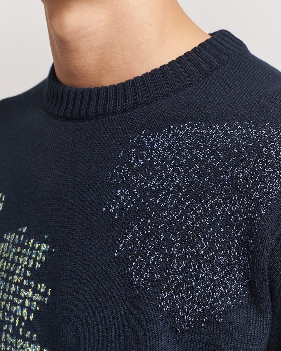 Homme | Pulls Et Tricots | PS Paul Smith | Flower Printed Knitted Crew Neck Navy
