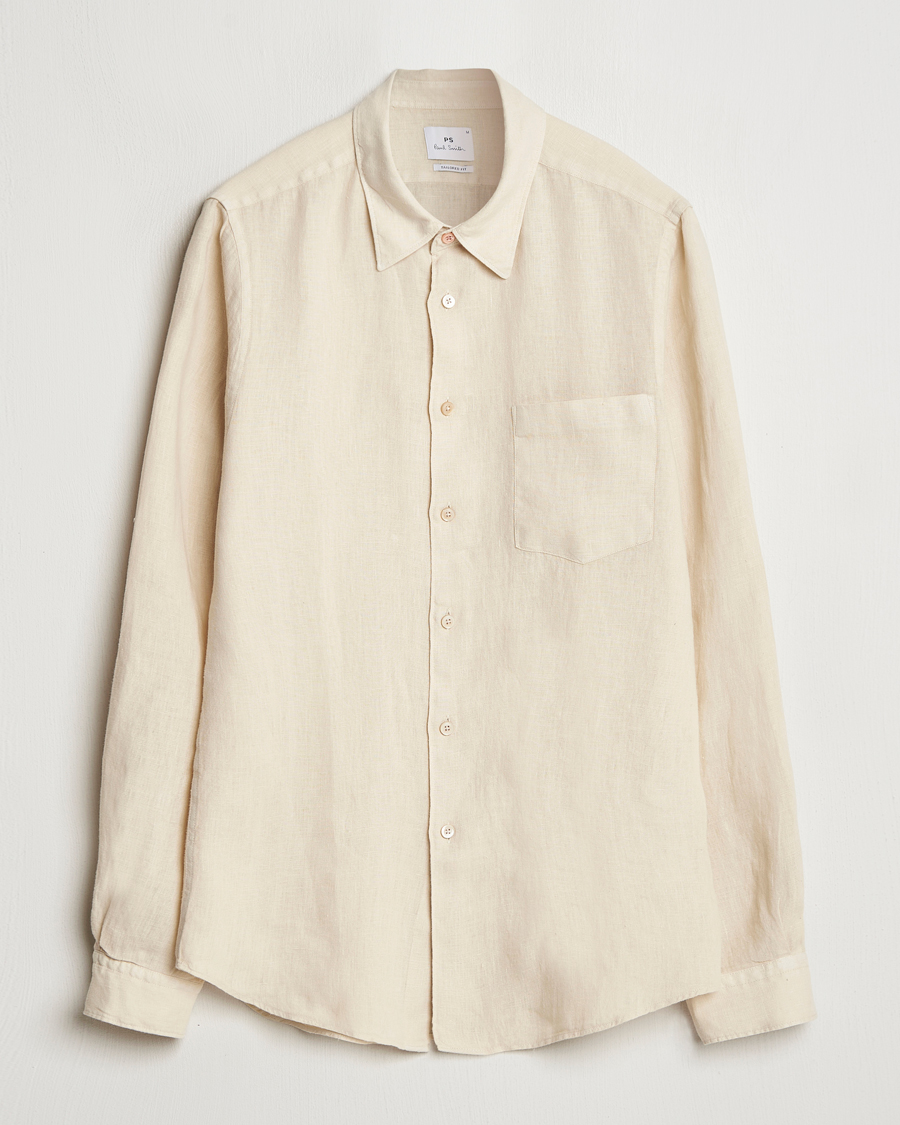 Homme | Chemises | PS Paul Smith | Tailored Fit Linen Shirt Beige